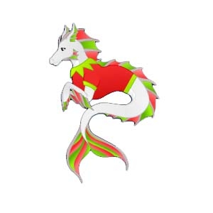 White Festive Hippocamp